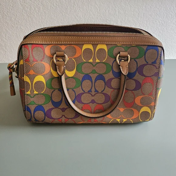 Coach Rainbow Signature Satchel - Picture 2 of 6